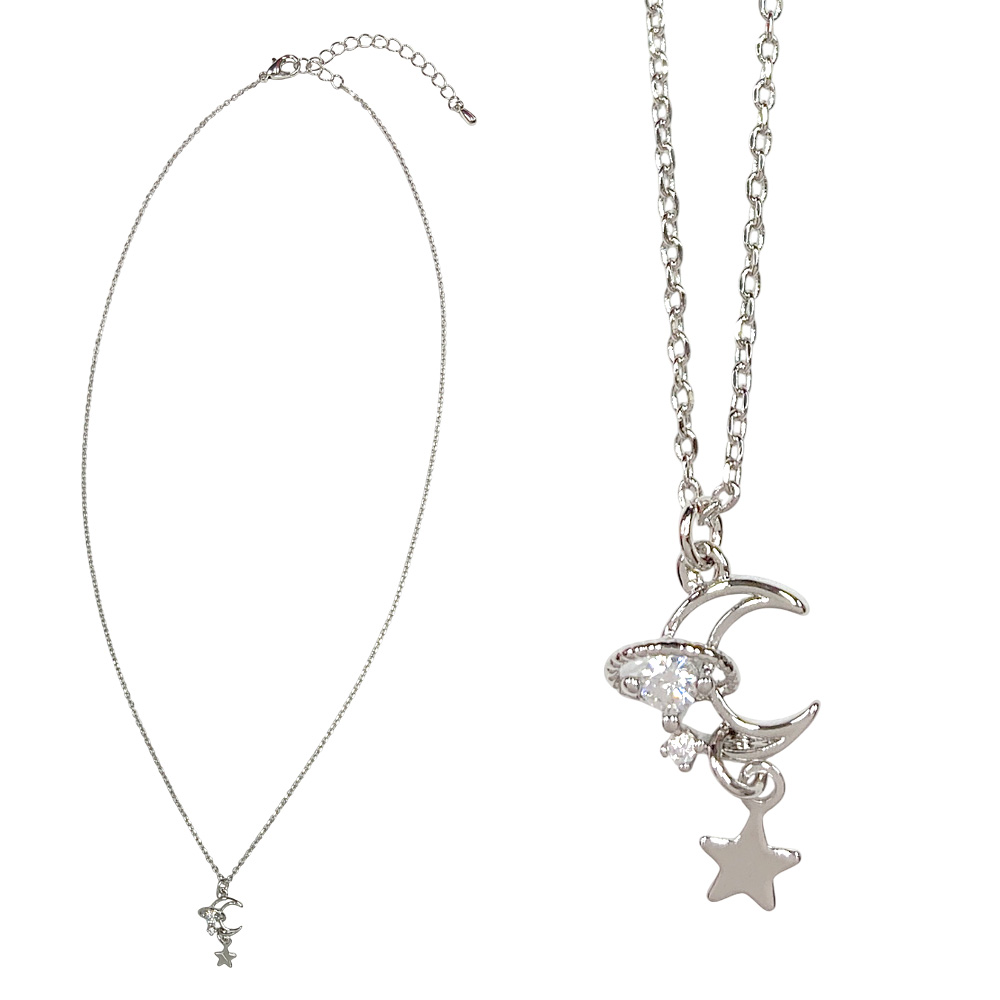 三日月 惑星 星 ネックレス