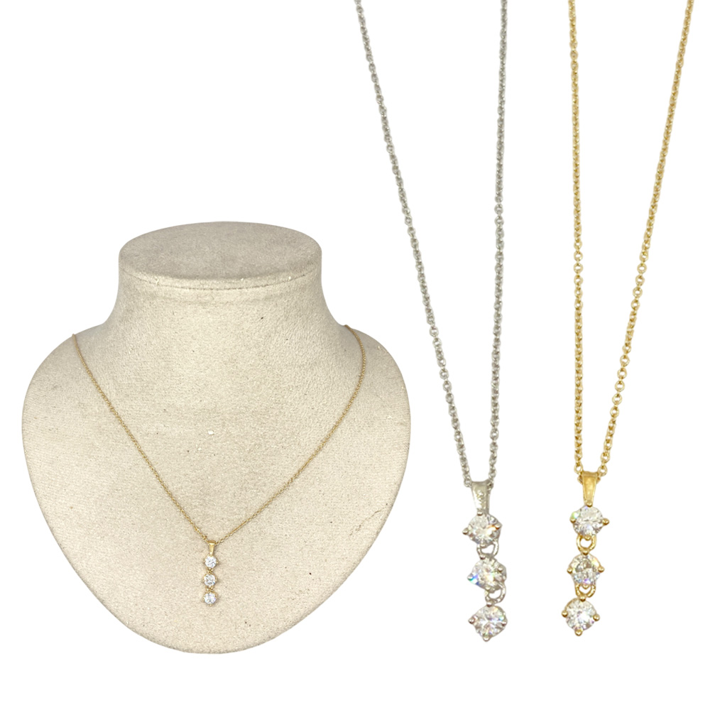 キュービック 3個 ネックレス