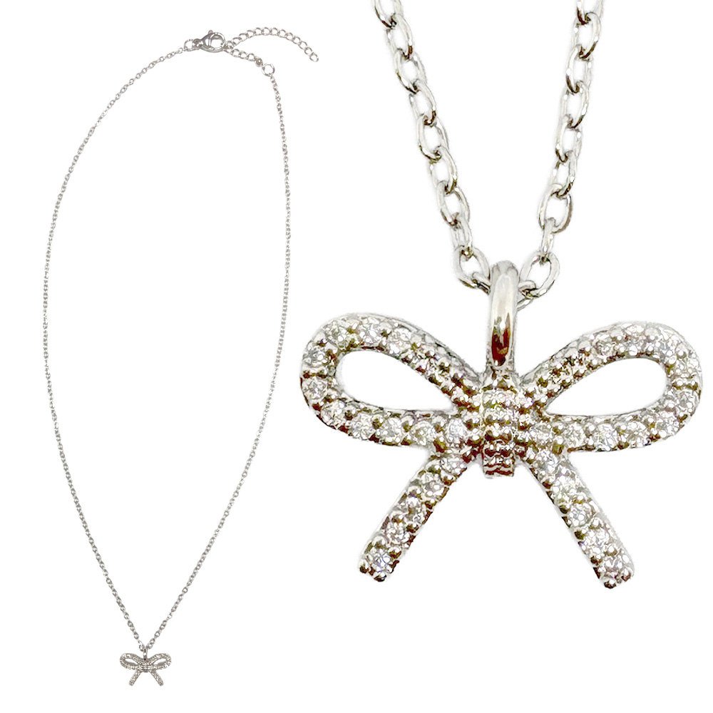 キュービック リボン ネックレス ペンダント チェーン レディース 卸 仕入れ