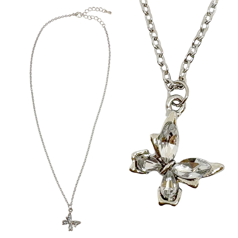 『SBTKプチN-39』蝶 バタフライ ビジュー ネックレス レディース 参考上代600円（税抜）