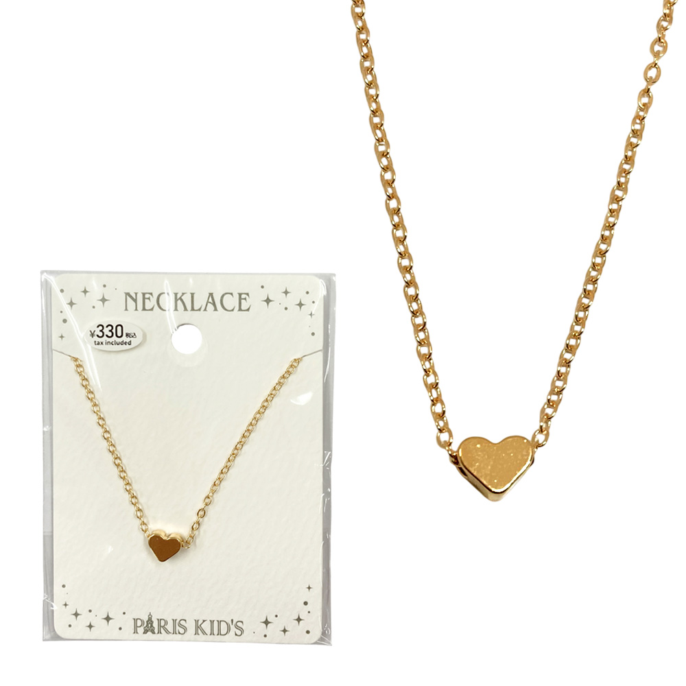 ［パリスキッズ］シンプルメタルハート ネックレス ペンダント チェーン ハート