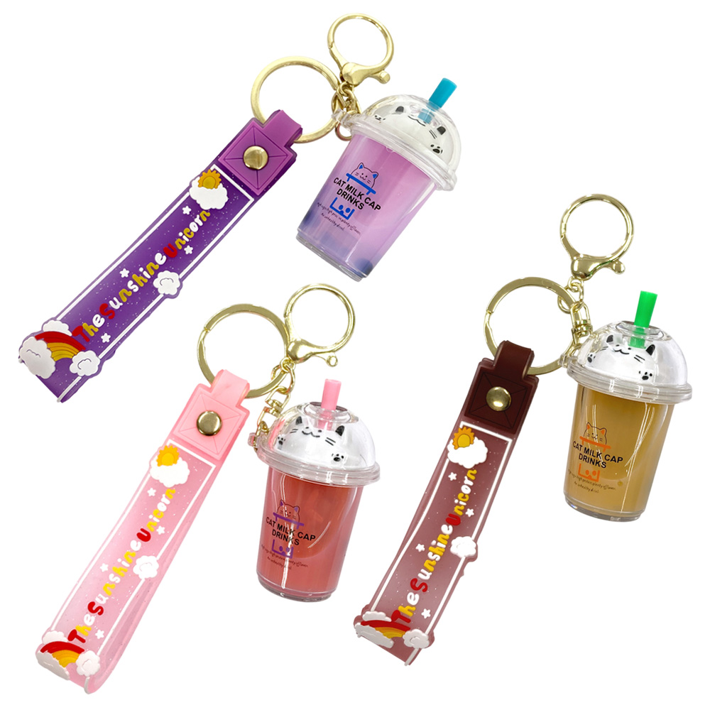 タピオカ ねこ フロートドリンク ぷかぷか キーホルダー 卸 仕入れ