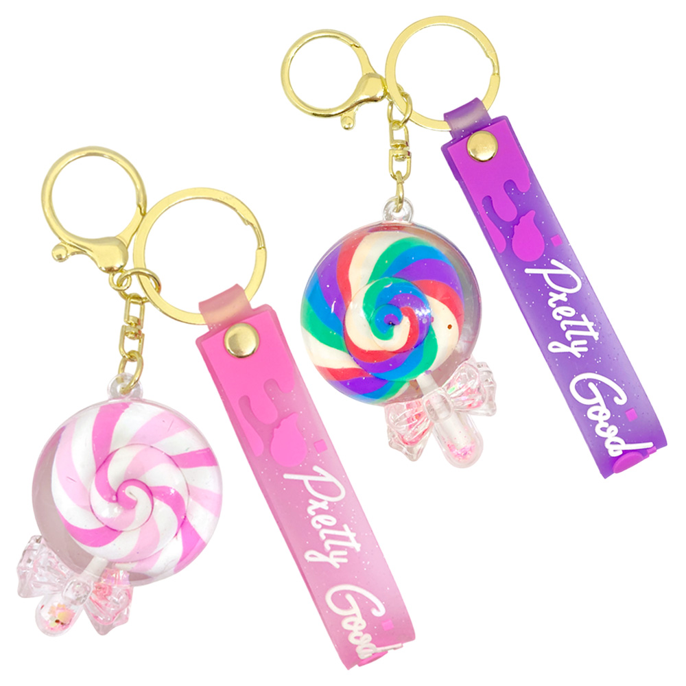 ペロペロキャンディ キーホルダー 液体入り リキッド ゆらゆら かわいい