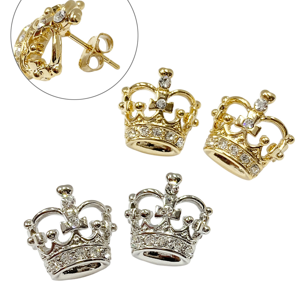 王冠 ピアス(A)クラウン スタッド 卸 仕入れ