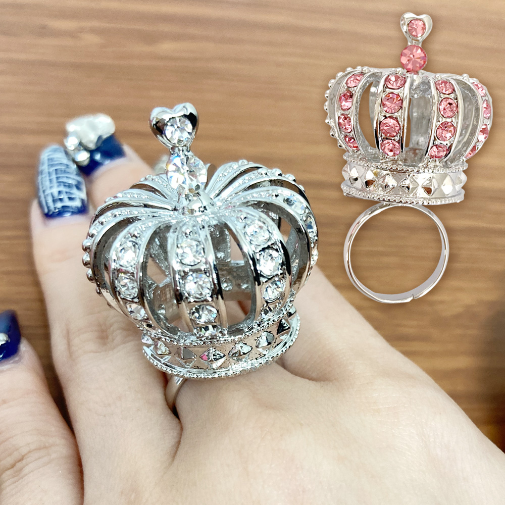 超ビッグクラウンリング フリーサイズ 立体 王冠 指輪 ロリータ 原宿系 地雷系 卸 仕入れ