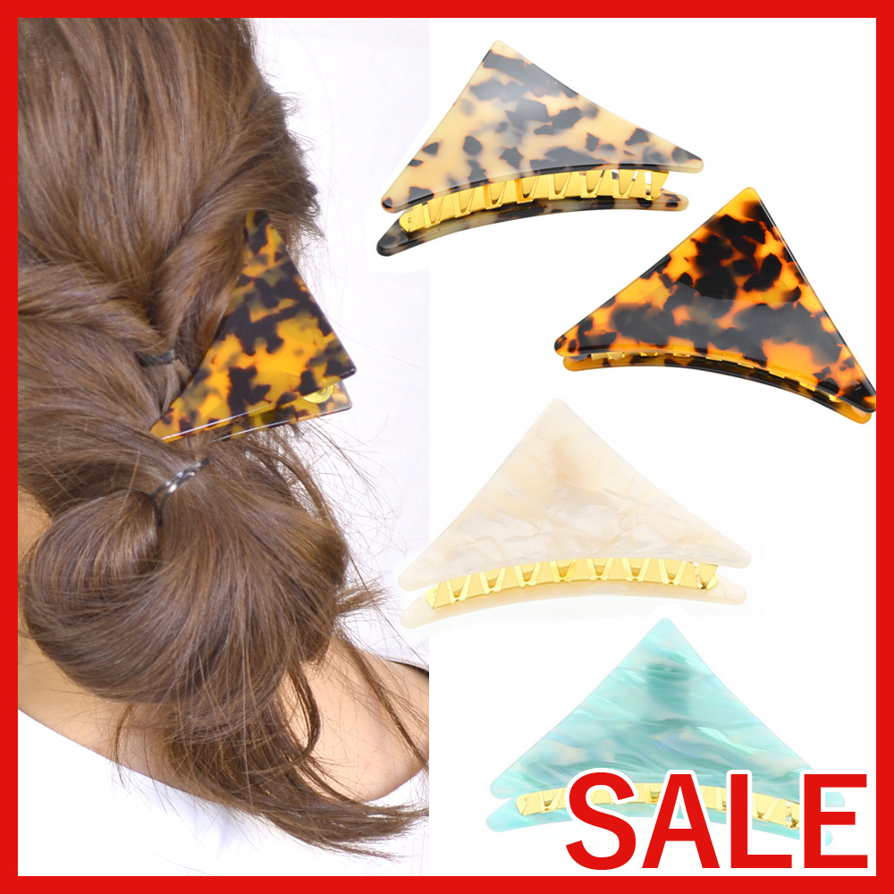 【セール SALE】マーブルトライアングルバンスクリップB ヘアクリップ ヘアアクセサリー 卸 仕入れ