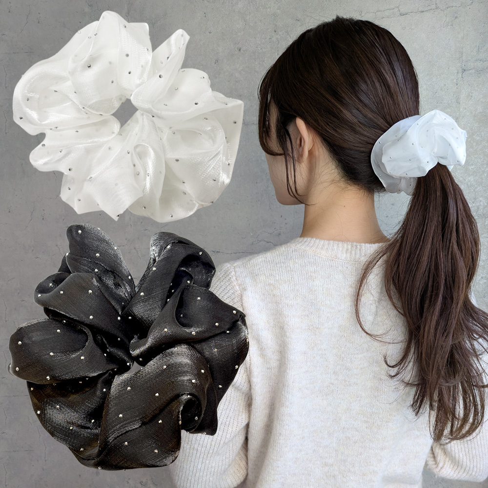 ドット サテン シュシュ 卸 仕入れ