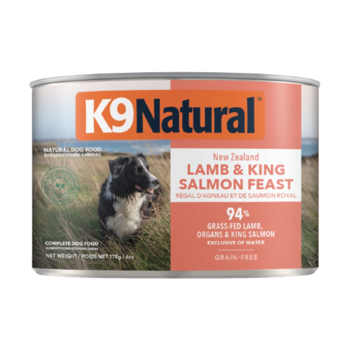 K9プレミアム缶ラム＆キングサーモン・フィースト