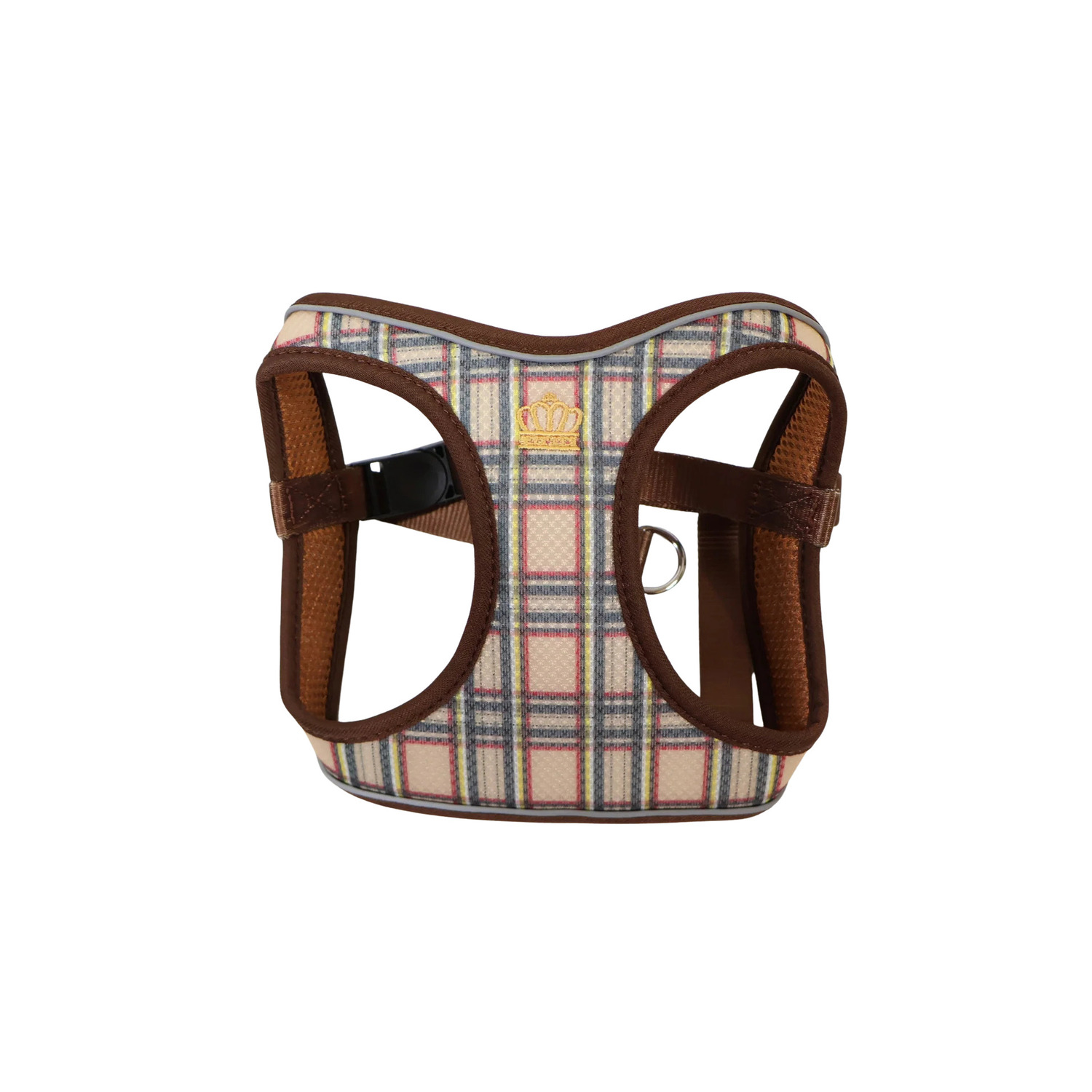 26SS 英国調チェック王冠ゴールド刺繍ハーネス ベージュ