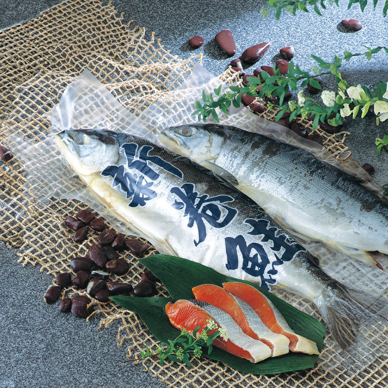 ナイロンポリ 新巻鮭用｜冷凍・ボイル・真空包装・液体包装／三方袋／福助工業