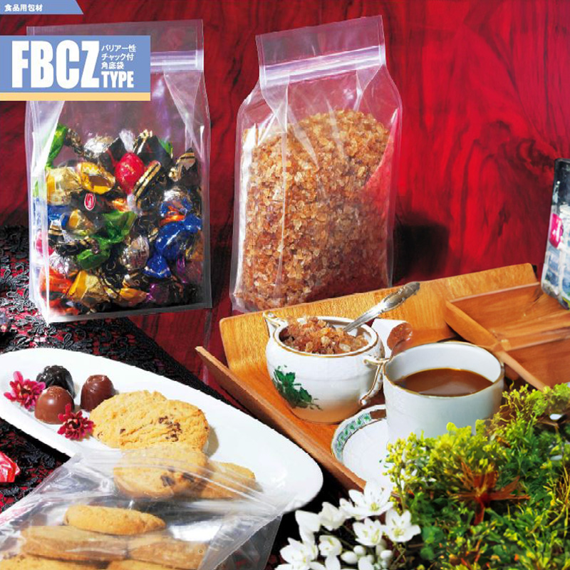 ストロングパック FBCZタイプ｜脱酸素剤使用可・冷凍・防湿性・透明性／チャック付／角底袋／明和産商