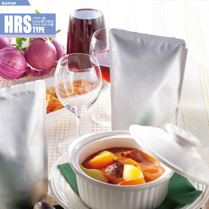 ストロングパック HRSタイプ｜脱酸素剤使用可・レトルト・遮光性・耐油性／アルミ箔／銀／スタンド袋／明和産商