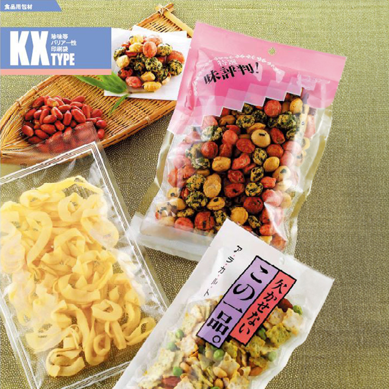 ストロングパック KX（珍味等）タイプ｜脱酸素剤使用可・防湿性・静電気防止（一部）／フック穴／三方袋／明和産商