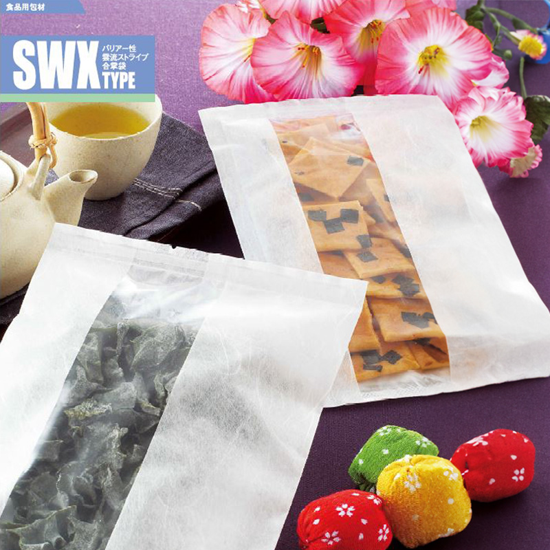 ストロングパック SWXタイプ｜脱酸素剤使用可・防湿性／白／片面部分透明／合掌袋／明和産商