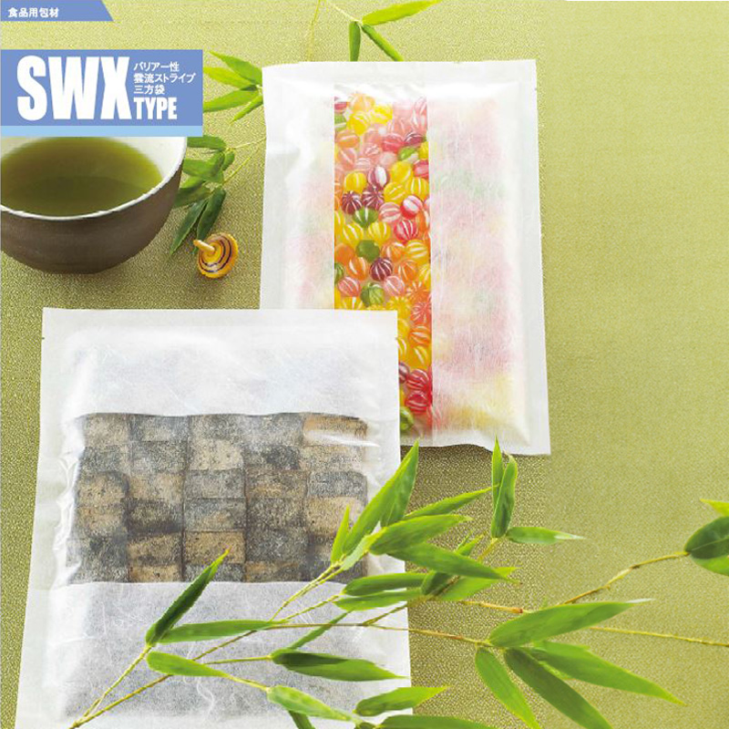 ストロングパック SWX（三方袋）タイプ｜脱酸素剤使用可・防湿性／白／片面部分透明／三方袋／明和産商