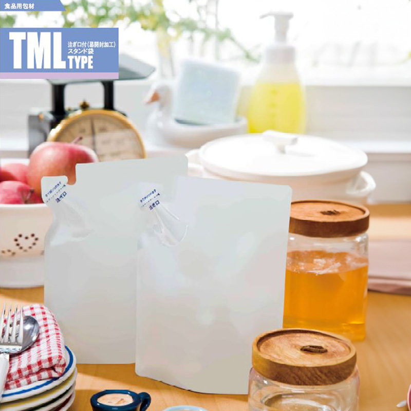 ストロングパック TMLタイプ｜冷凍・真空包装／白／注ぎ口付／易開封加工／スタンド袋／明和産商