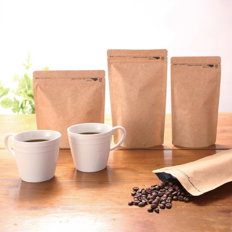 ラミジップ スタンドパック アルミクラフトタイプ（KR40）｜脱酸素剤使用可・防湿性・遮光性／チャック付／クラフト・アルミ箔／スタンド袋／セイニチ