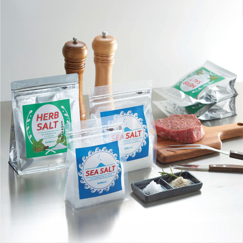 ラミジップ フラットボトム（ナイロン・バリアタイプ）｜冷凍（ナイロンのみ）・脱酸素剤使用可・防湿性・遮光性（バリアのみ）／チャック付／アルミ蒸着（バリア）／スタンド袋／セイニチ