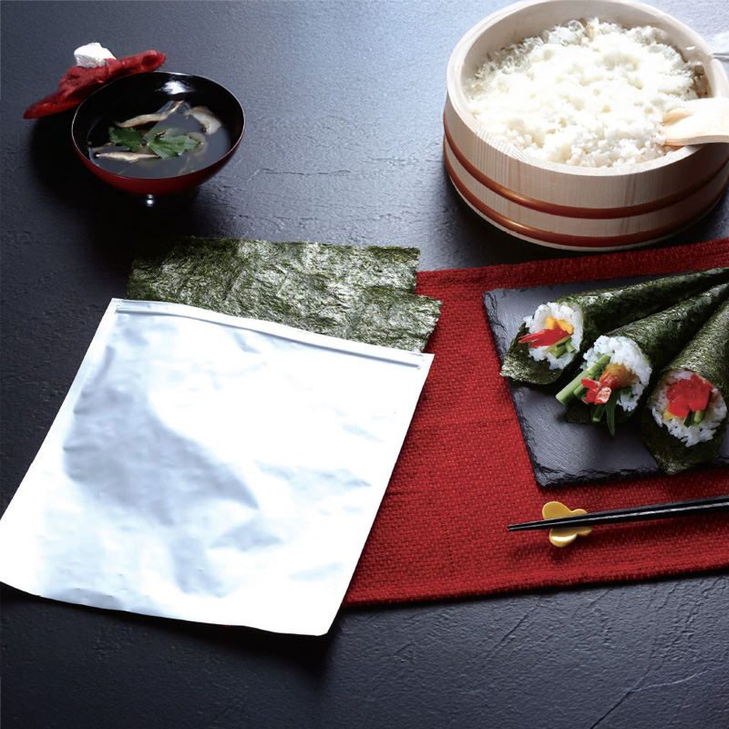ラミジップ 平袋 ALタイプ (全形海苔用）｜脱酸素剤使用可・防湿性・遮光性／チャック付／易カット性／アルミ箔／三方袋／セイニチ