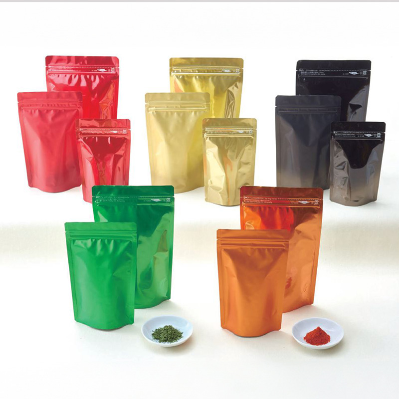 ラミジップ スタンドパック カラータイプ(AL)｜脱酸素剤使用可・防湿性・遮光性／チャック付／カラー印刷／アルミ箔／スタンド袋／セイニチ