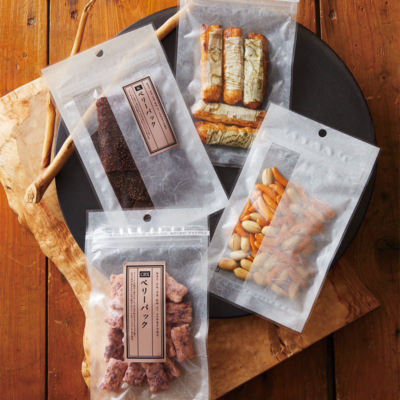 CBX・SCタイプ｜脱酸素剤使用可・防湿性／白／片面透明・部分透明／チャック付・フック穴付／三方袋／ベリーパック