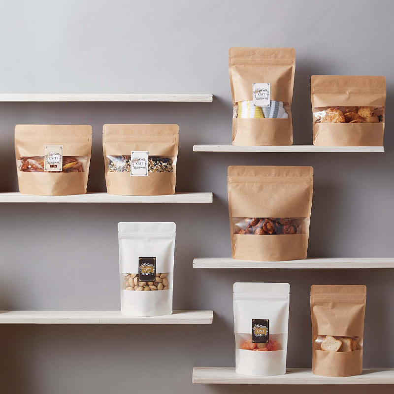 CWT・CMTタイプ｜脱酸素剤使用可・防湿性／クラフト紙／白・茶・クラフト紙／部分透明／チャック付／スタンド袋／ベリーパック