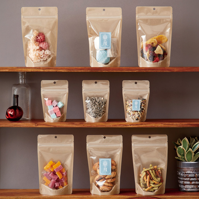 FKタイプ｜脱酸素剤使用可・防湿性／茶／チャック付・フック穴付／スタンド袋／ベリーパック