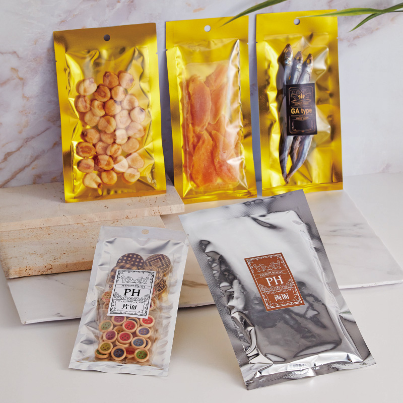 GA・PH両面・PH片面タイプ｜脱酸素剤使用可・防湿性／アルミ蒸着／金・銀／片面透明／フック穴付／三方袋／ベリーパック