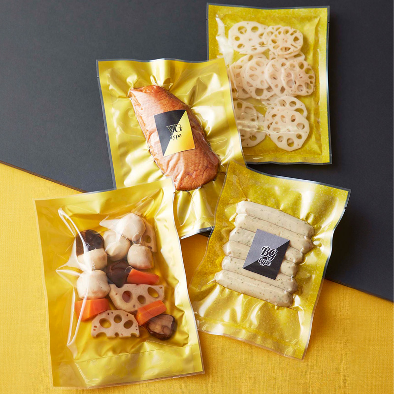 VG・BGタイプ｜ボイル・冷凍・真空包装・(脱酸素剤使用可:BGのみ)／金／三方袋／ベリーパック