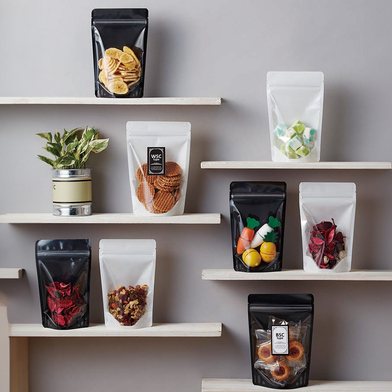 WSC・BSCタイプ｜脱酸素剤使用可・防湿性／白・黒／チャック付／スタンド袋／ベリーパック