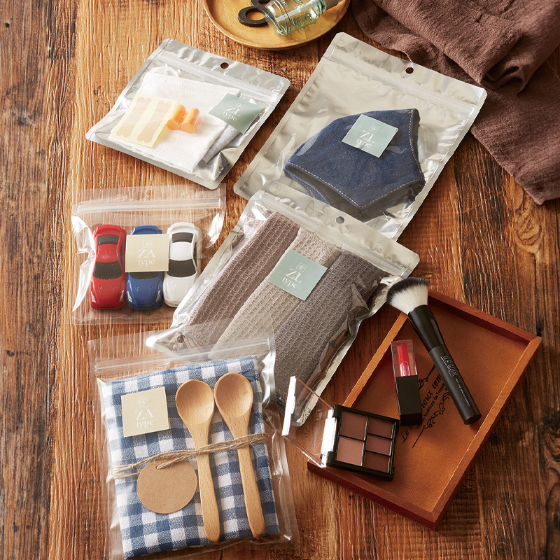 ZA・ZLタイプ｜防湿性／(一部片面透明)／チャック付・フック穴付／三方袋／ベリーパック