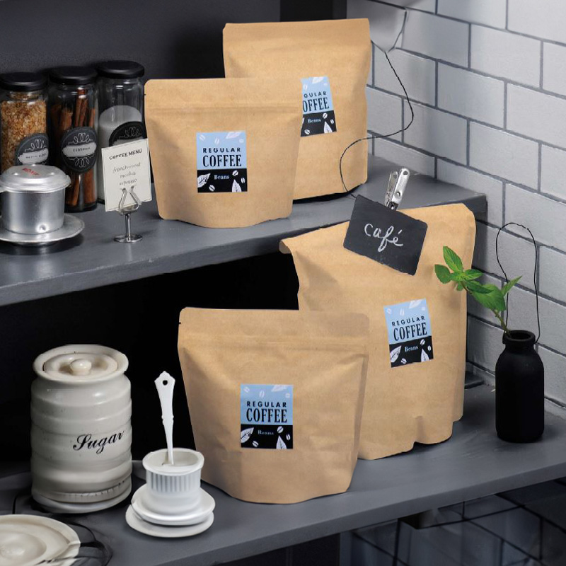 アルミスタンドチャック袋｜脱酸素剤使用可・防湿性・遮光性・熱シール対応／アルミ蒸着／クラフト紙／茶・黒・銀・マット赤・マットピンク／チャック付／スタンド袋／ヤマニパッケージ