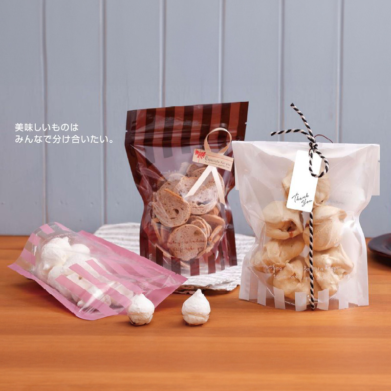 チャック付スタンド袋｜脱酸素剤使用可・防湿性／透明に印刷有／茶・桃・白／チャック付／スタンド袋／ヤマニパッケージ