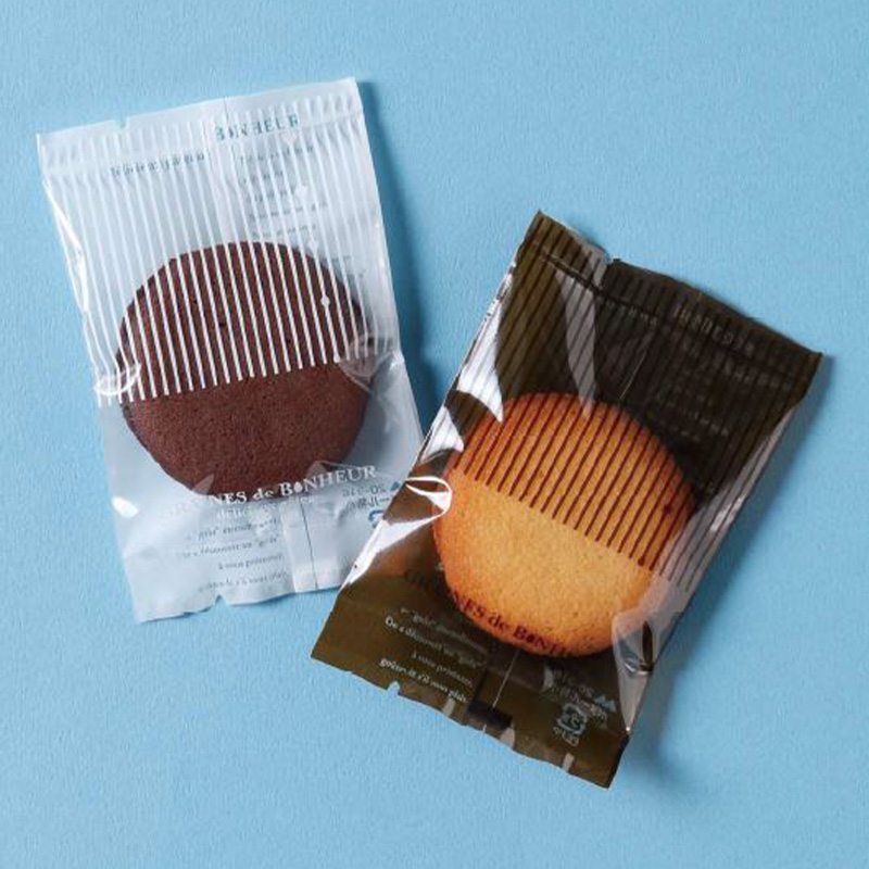 菓子個包装袋 ボヌール 特小｜脱酸素剤使用可・防湿性／透明に印刷有／茶・白／合掌袋／ヤマニパッケージ