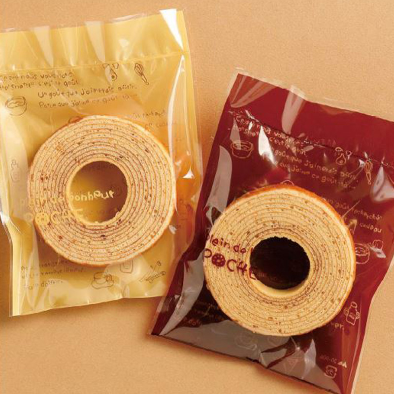 菓子個包装袋 ポシェ 115｜脱酸素剤使用可・防湿性／透明に印刷有／茶・クリーム／カマス袋／ヤマニパッケージ