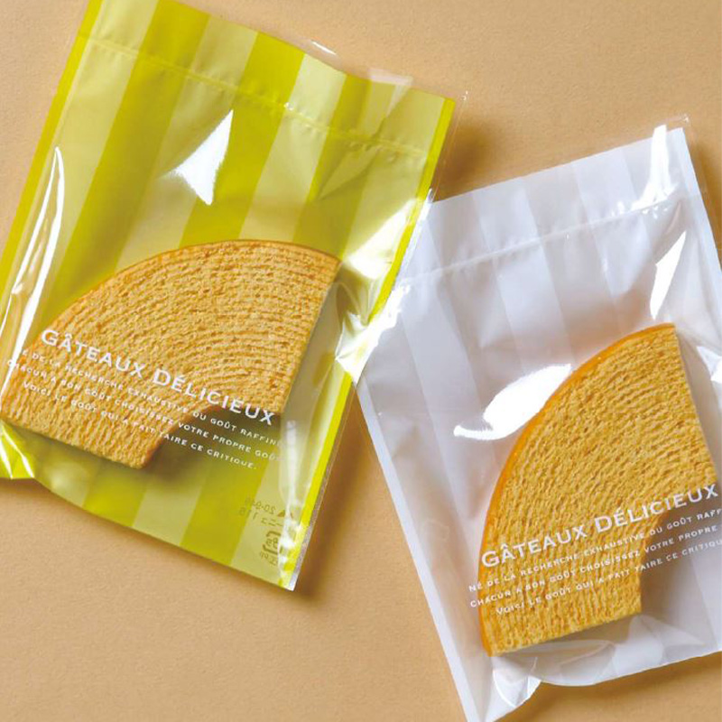 菓子個包装袋 リーニュ 115｜脱酸素剤使用可・防湿性／透明に印刷有／茶・緑・橙・桃・白／カマス袋／ヤマニパッケージ