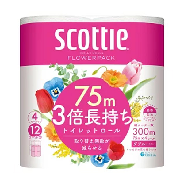 スコッティ フラワーパック 3倍長持ち 4ロール 香りつき