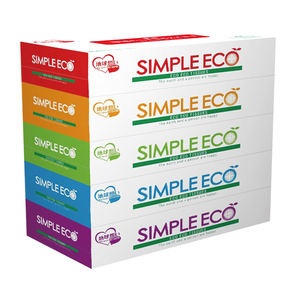 シンプルエコ BOXティッシュ 100W 5P