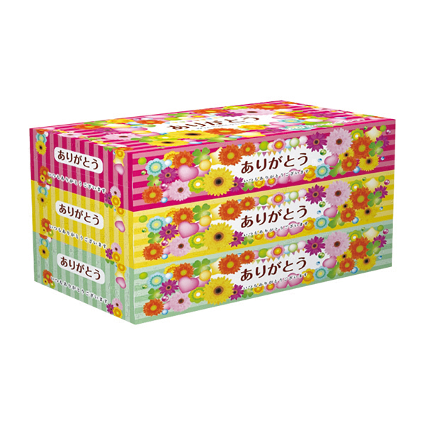 ありがとう BOXティッシュ 150W 3P