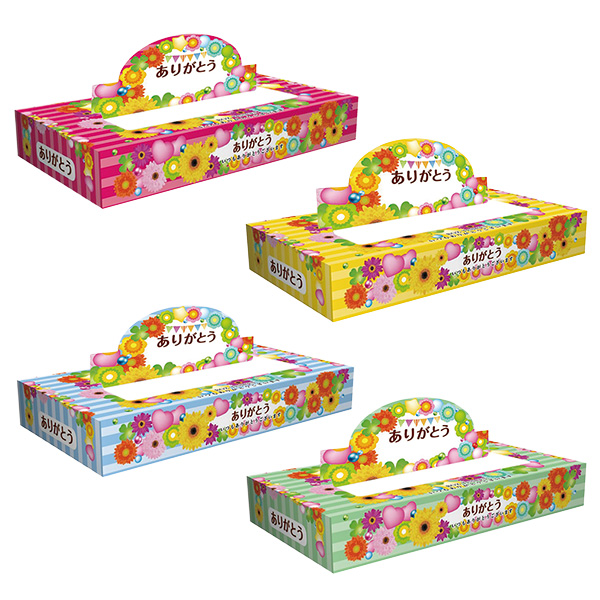 ありがとう POP UP BOXティッシュ 40W 4色取混ぜ
