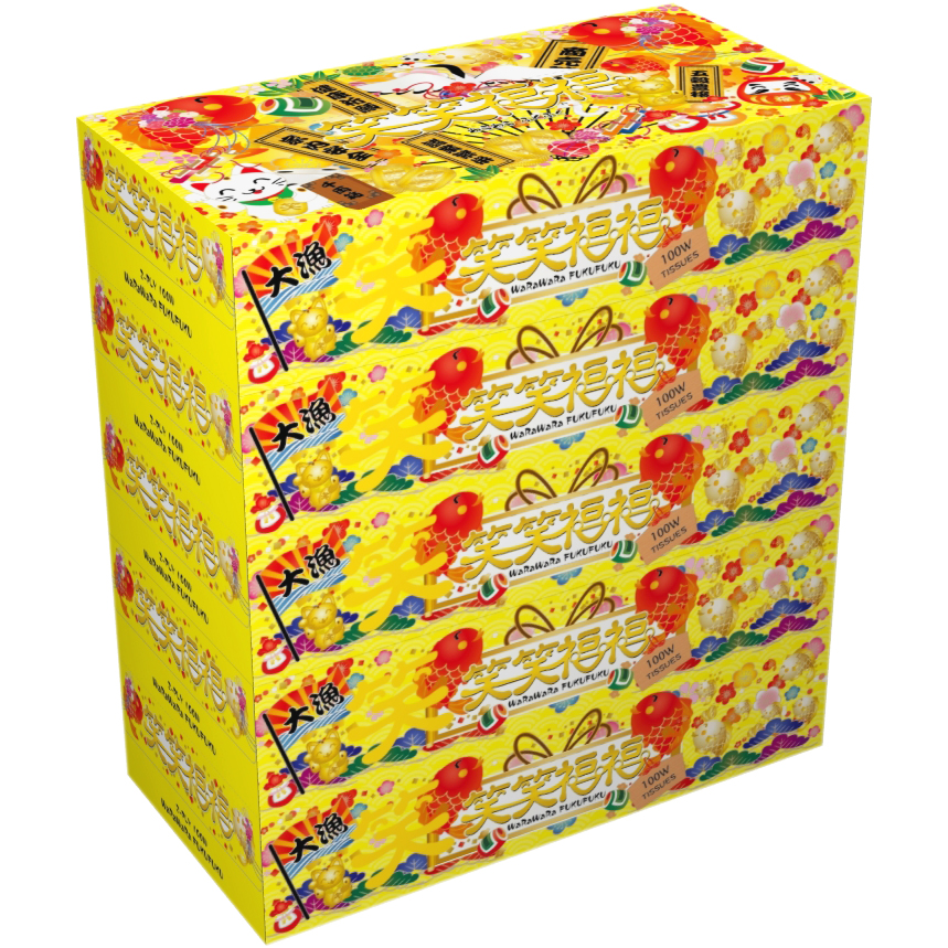 笑笑福福 BOXティッシュ 100W 5P