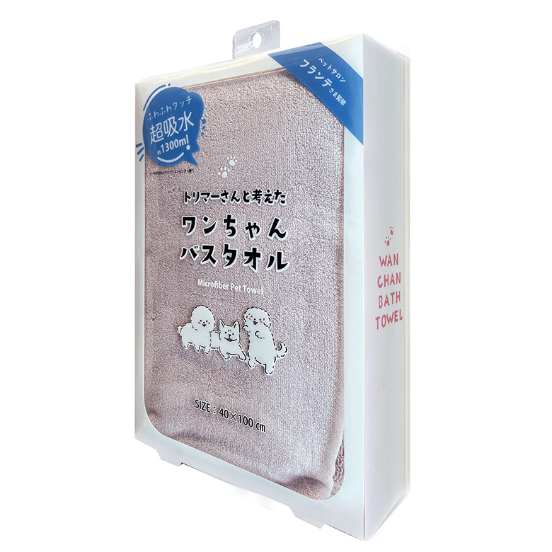 トリマーさんと考えたワンちゃんバスタオル【 ピンク(M) 】