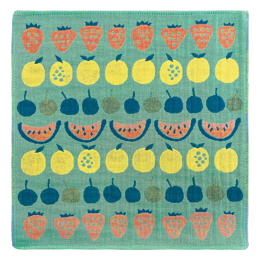 Pocchi 3重ガーゼハンカチ(今治タオル) DESIGNERS JAPAN 堀内映子【 フルーツフルーツフルーツ 】