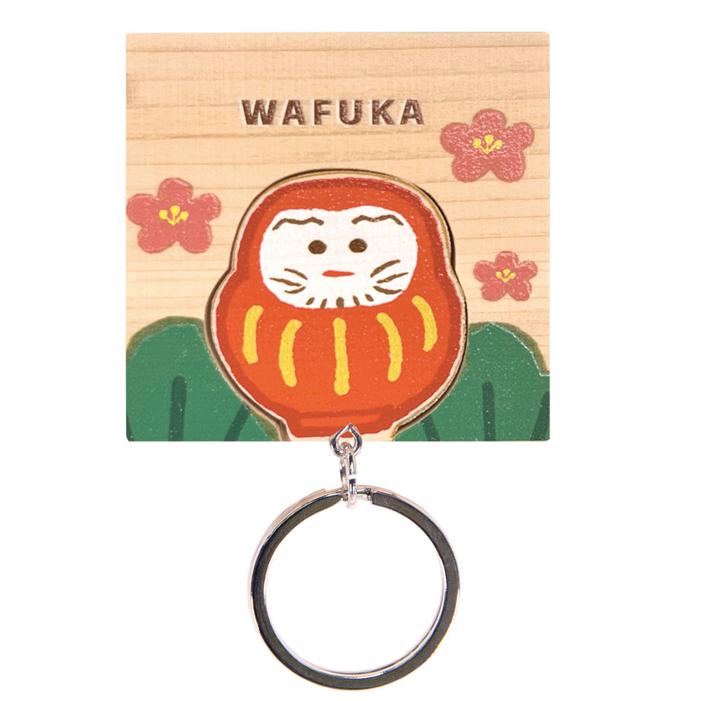 ヒノキキーリング 【だるま】Hinoki Keyring