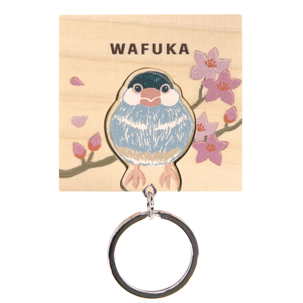 ヒノキキーリング 【文鳥】Hinoki Keyring