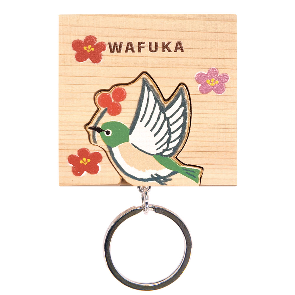 ヒノキキーリング 【メジロ】Hinoki Keyring