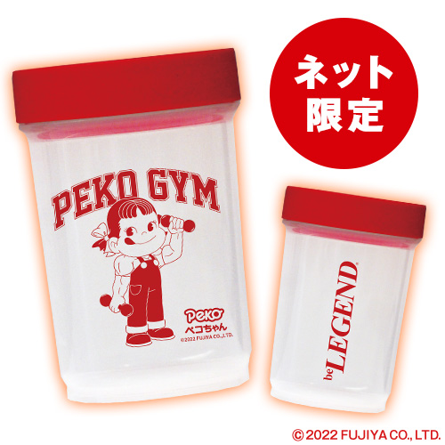 beLEGEND マッチョペコちゃん ダンベルシェイカー【RED×CLEAR】