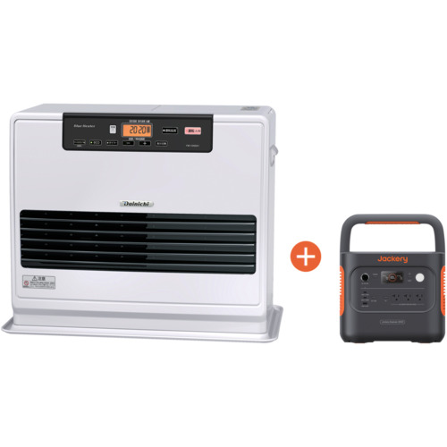 【期間限定キャンペーン】　ダイニチ ファンヒーターFW-72NDX1-W ＋ジャクリ ポータブル電源JE-2000Dセット