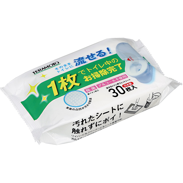 テラモト　流せるトイレ用ウェットシート（30枚入）