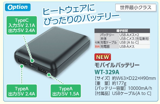 10000mAhモバイルバッテリー